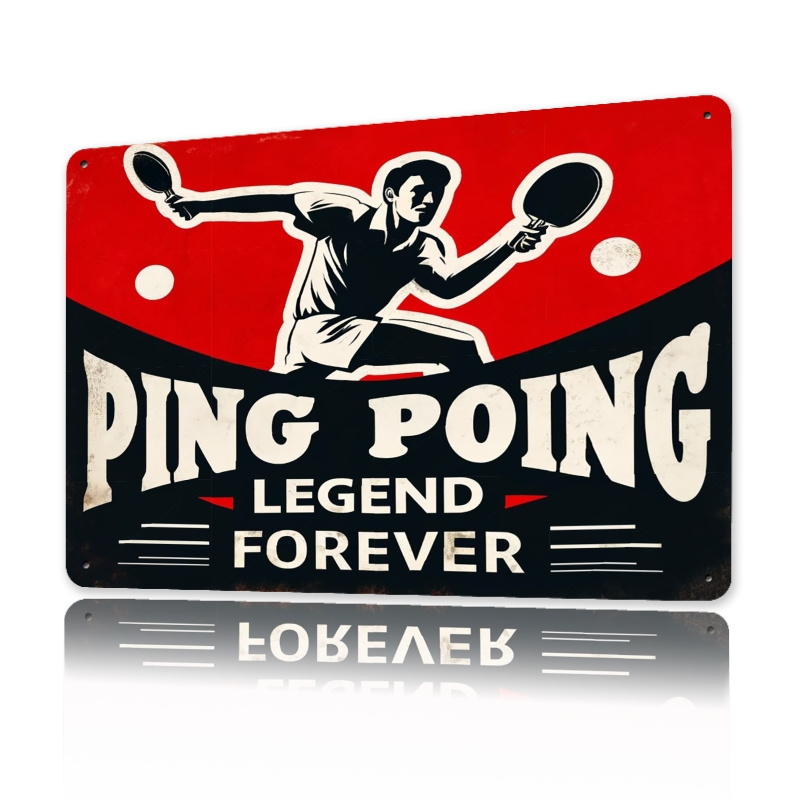 Table Tennis Dimension - Tanda Timah Logam Legenda Pong Antik,,