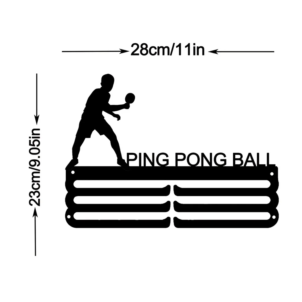 Table Tennis Dimension - CIFBUY Gantungan Medali Olahraga Seni Dinding