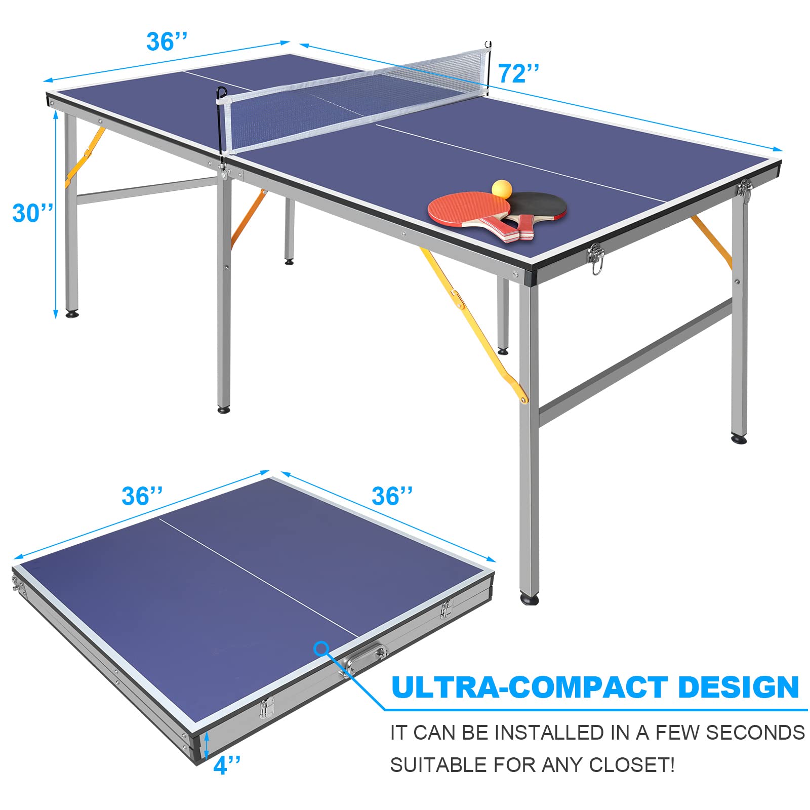 Meja Ping Pong Portabel 6X3ft  - Table Tennis Usa Team ulasan dan harga