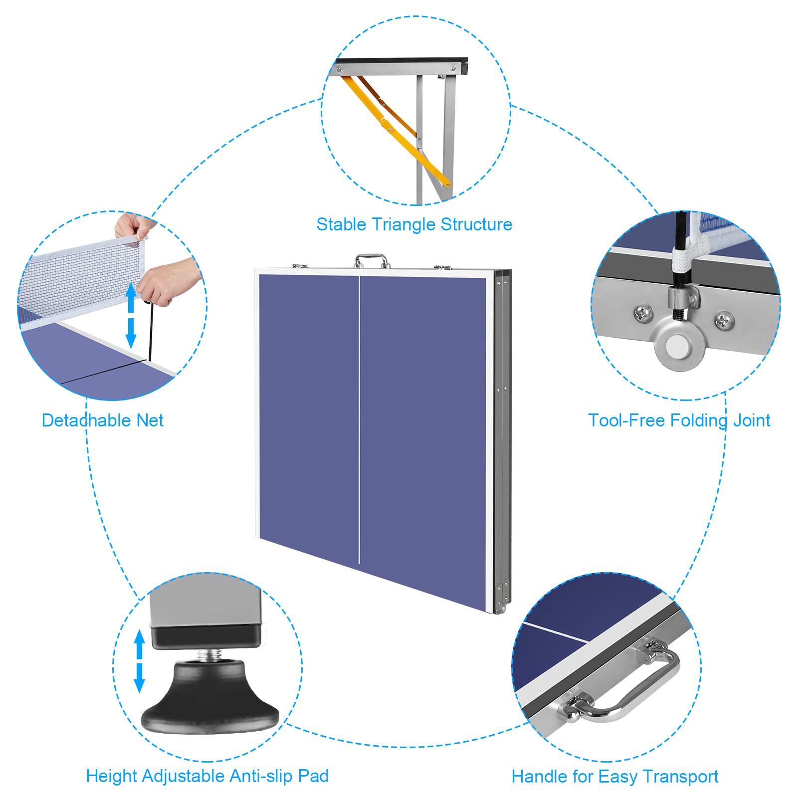 Meja Ping Pong Portabel 6X3ft  - Table Tennis Usa Team ulasan dan harga